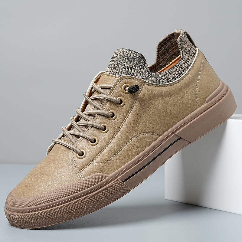 Men's Casual Leather Soft Sole Breathable Bean Shoes foto 5