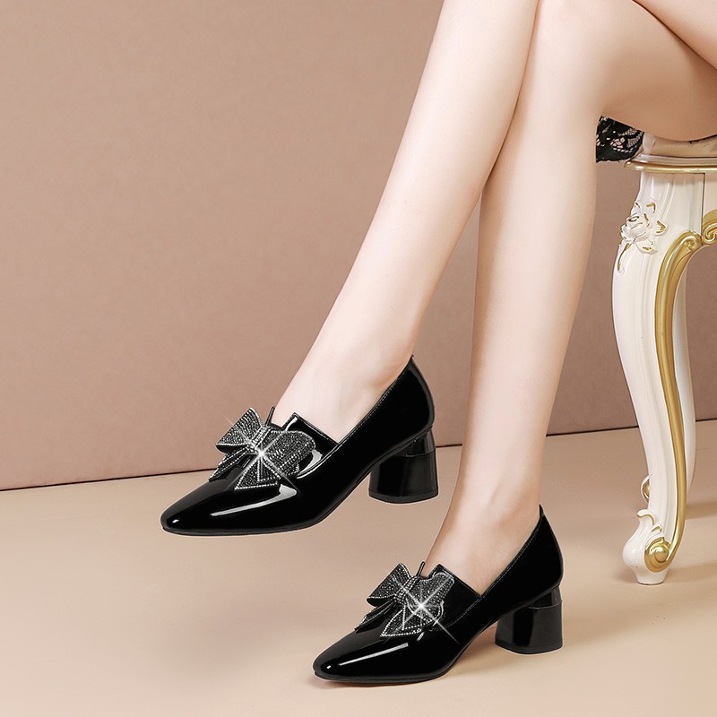 Rhinestone Bow High Heel Women's Shoes foto 5