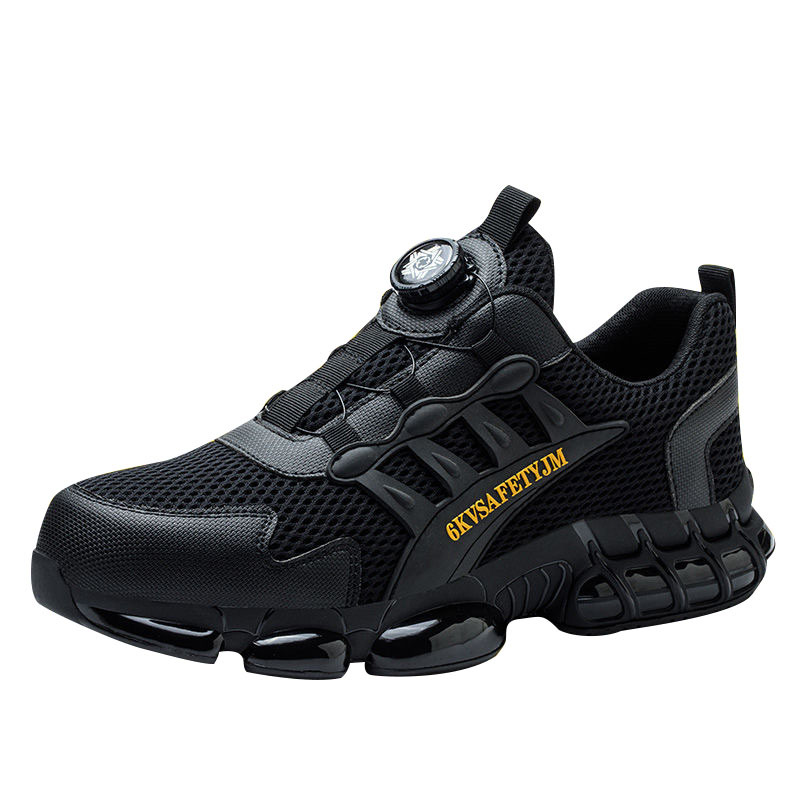 Men's Wear-resistant Workwear Breathable Fly Woven Shoes foto 2