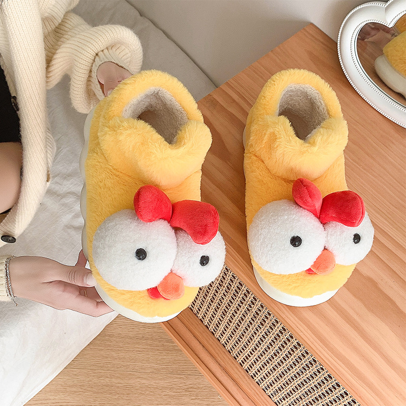 Cute Chick Cotton Slippers Women Winter New Home Indoor foto 3