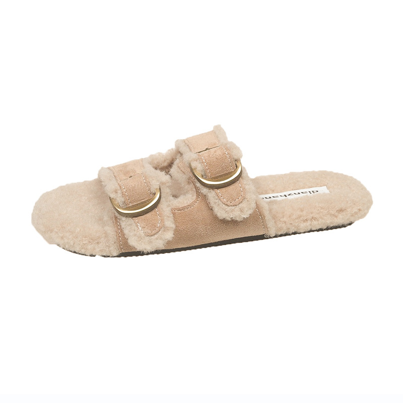 Flat Soled Lambswool Birkie Slippers For Women foto 4