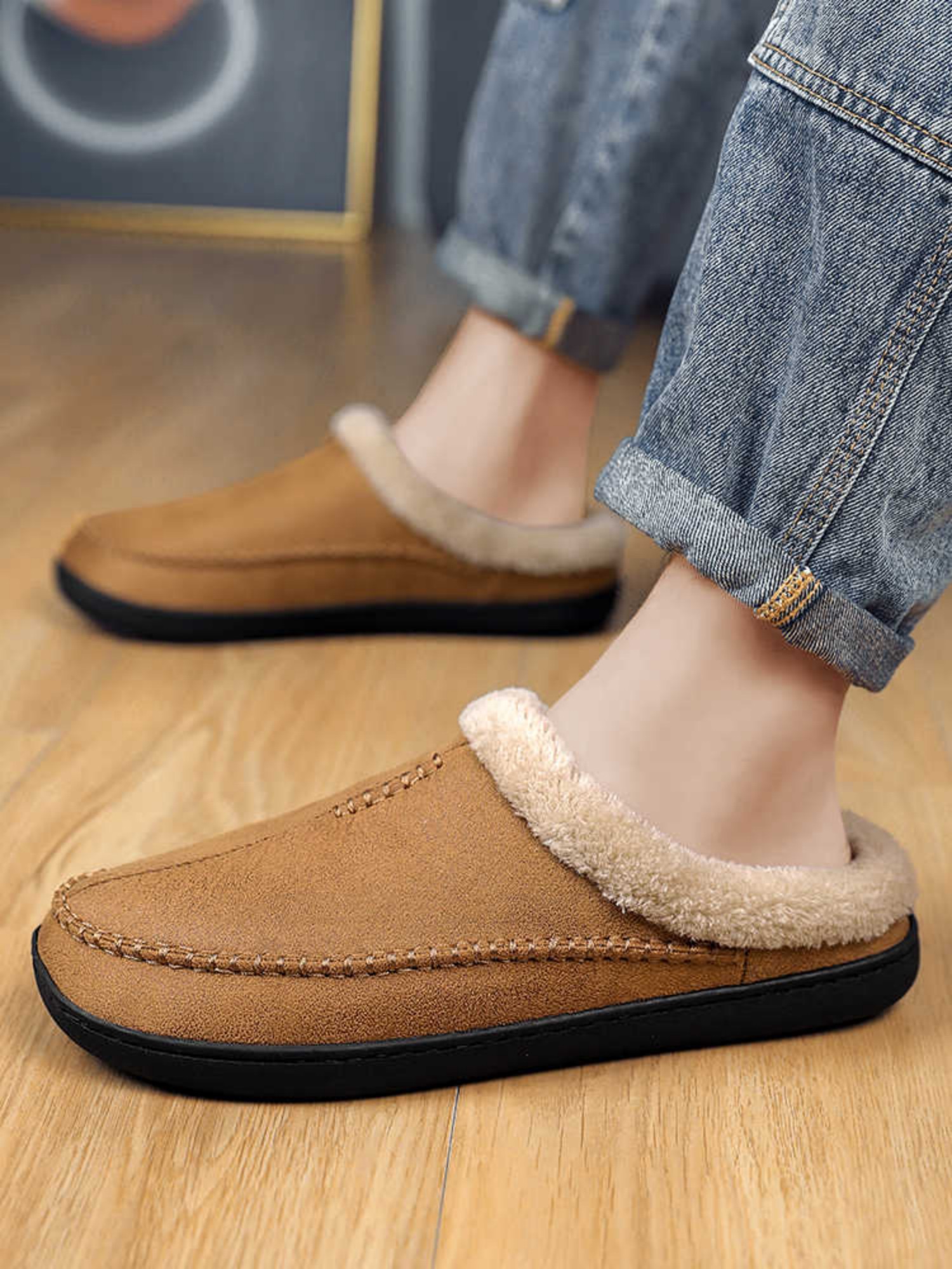 Cotton Slippers Men's Winter Plus Size foto 4