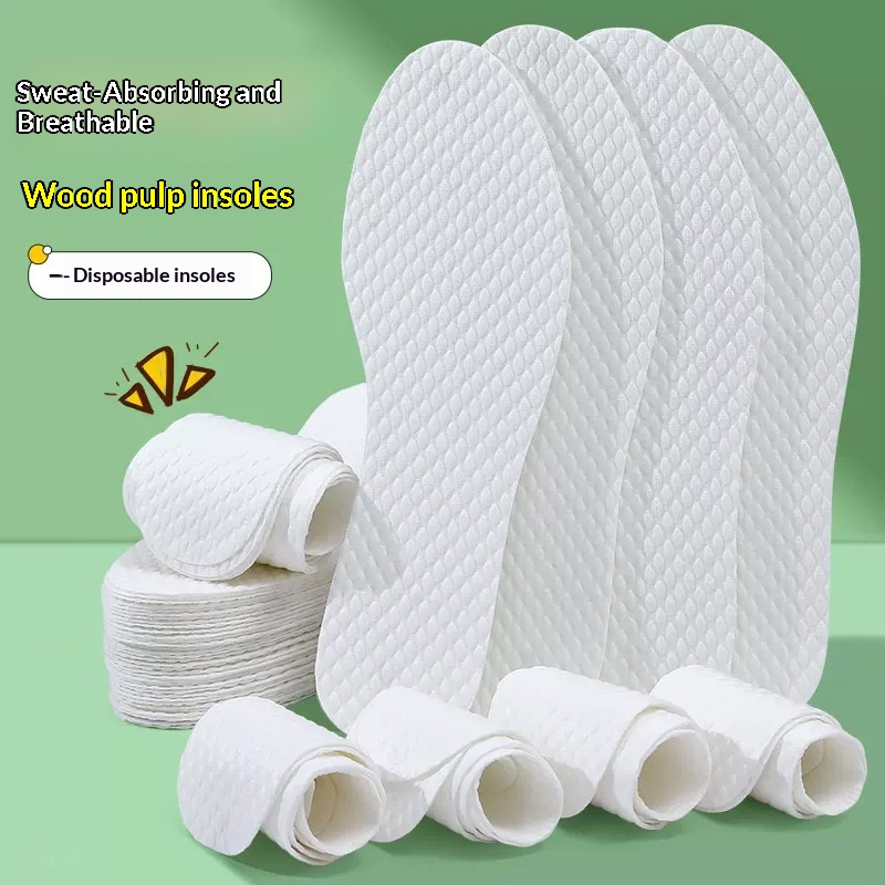Summer Thin Anti-sweat Disposable Wood-pulp Shoe Insoles foto 2