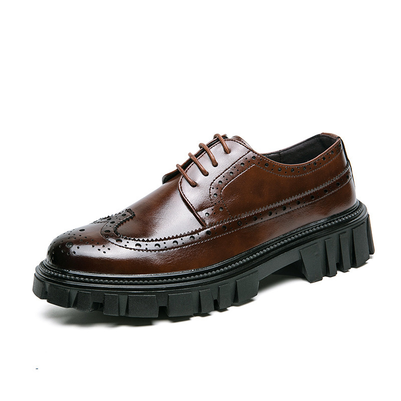Fashion Business Brogue Leather Shoes Men foto 3
