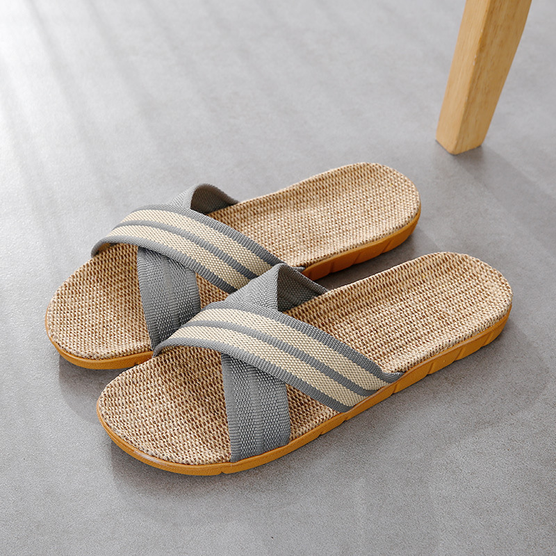 Linen Slippers Couple Indoor Platform Non-slip Non-stinky Feet foto 5