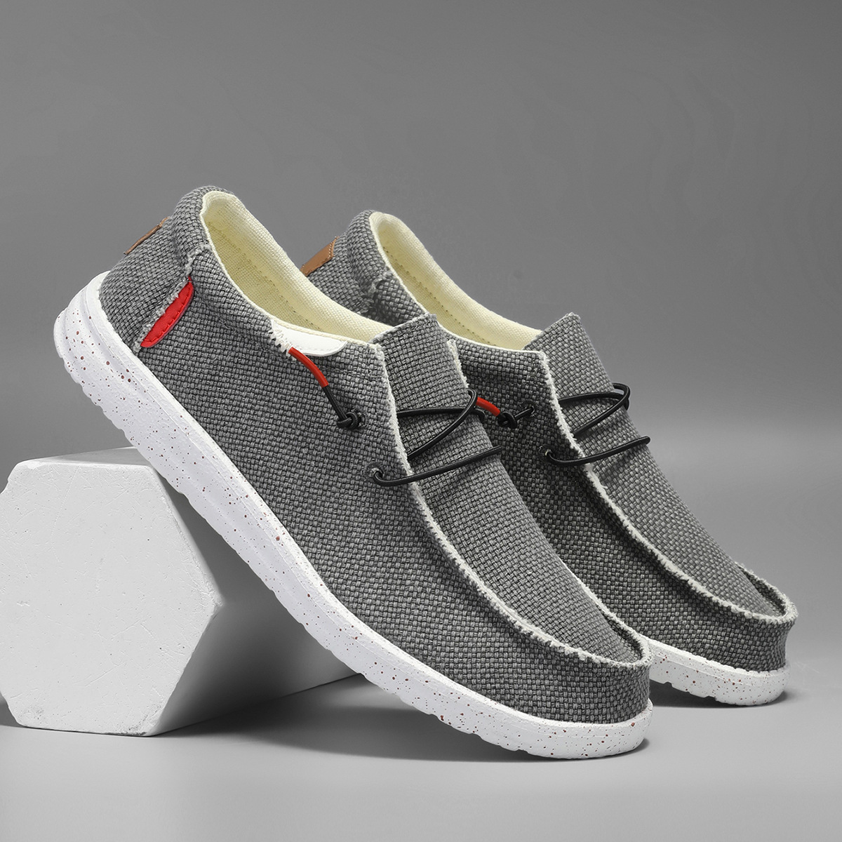 Autumn Men's Laceless Canvas Shoes Plus Size Breathable foto 3