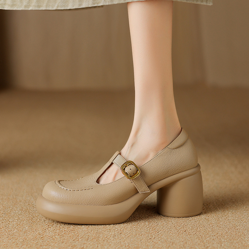 British Style Platform Leather Shoes Women's Leather Low-cut New Spring And Autumn foto 5