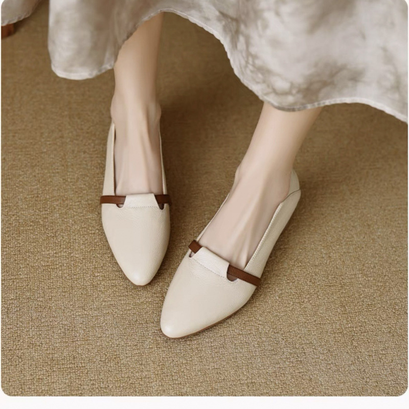 Womens French-style Suede Low-heeled Shoes foto 2