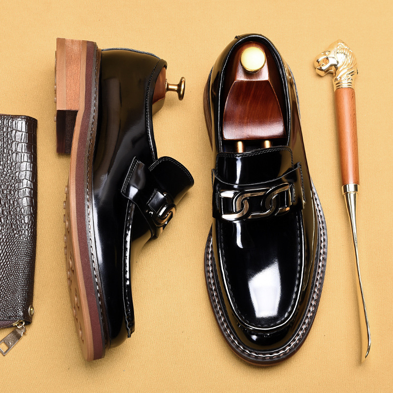 Business Casual Loafers Horsebit Buckle British Style foto 3