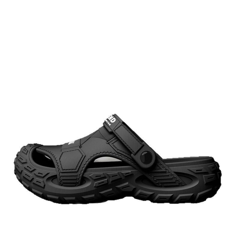 Men's Outdoor Two-way Hole Shoes New Feeling Of Shit Breathable Non-slip Leisure Pump Beach Slippers foto 2