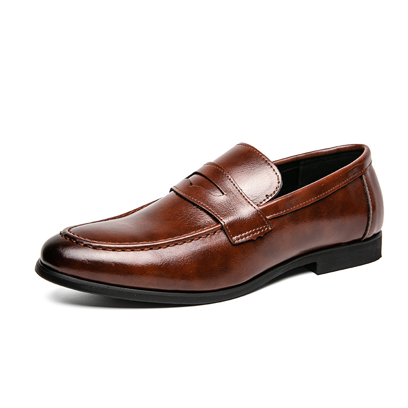 Pointed Toe Minimalist Leather Shoes In British Style foto 2