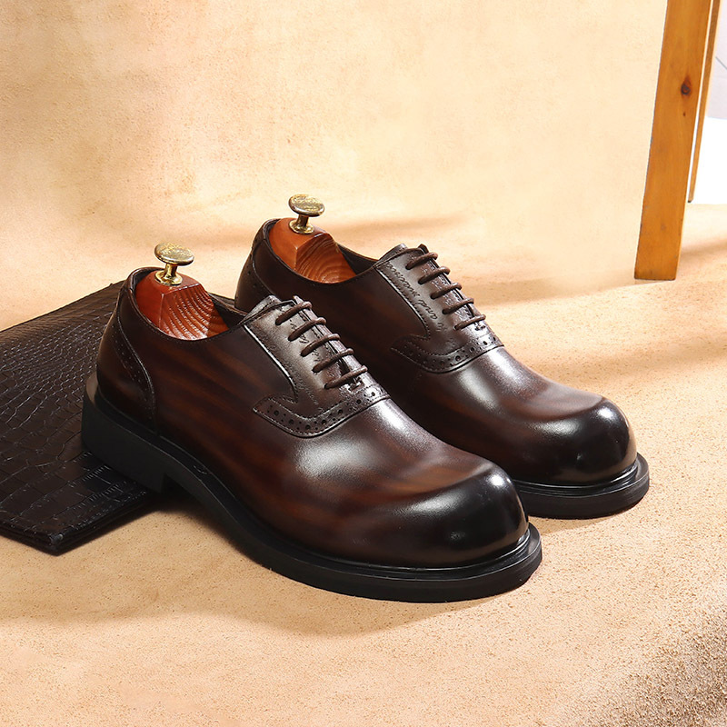 Men's Big Toe Oxford Shoes Top Layer Cowhide Soft Comfortable Stylish Versatile Business Formal Wear Leather Shoes foto 3