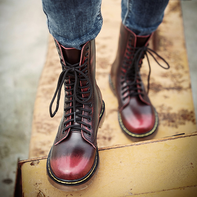 Men's Breathable Leather Cotton Shoes Lace-up foto 5