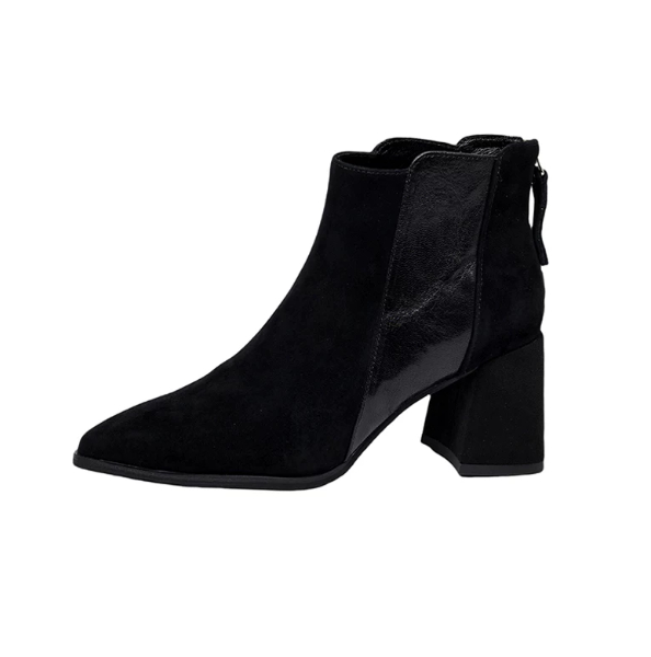 Womens Minimalist Versatile Short Boots With A Back Zipper In British Style foto 5