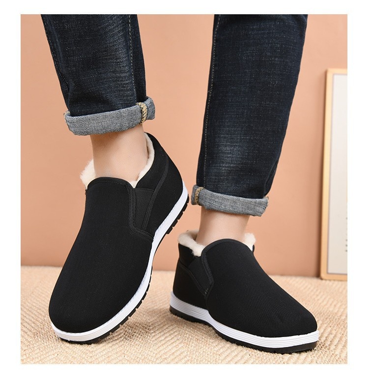 Mens Cloth Shoes With Thickened Wool Insoles And High Tops foto 2
