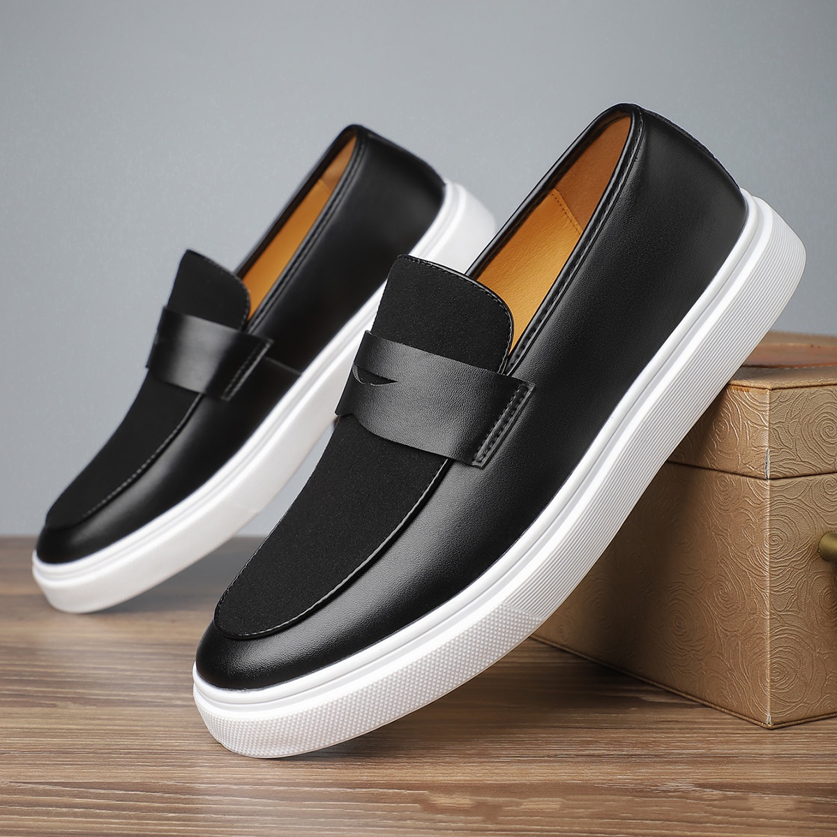 Men's Slip-on Gommino British Style Casual Leather Shoes High-grade foto 3