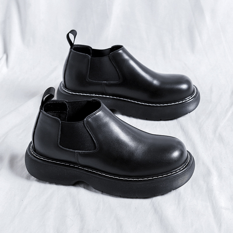 Martin Boots Black And Round Thick-soled Men foto 3