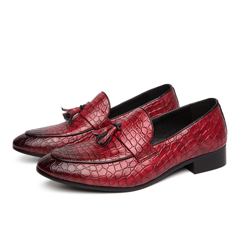 Mens Stylish Breathable Leather Pointed-toe Tassel Shoes foto 4