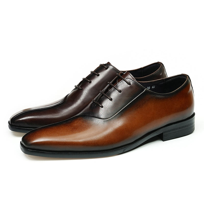 Mens Formal Leather Dress Shoes In British Style With A Color-block Design foto 2