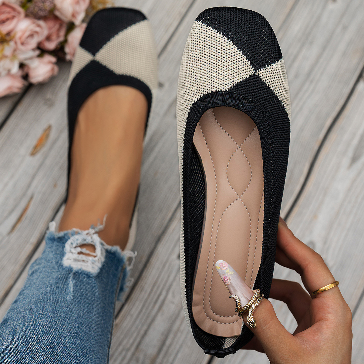 Flyknit Low-cut Flat Soft Bottom Multicolor Shoes Women foto 4