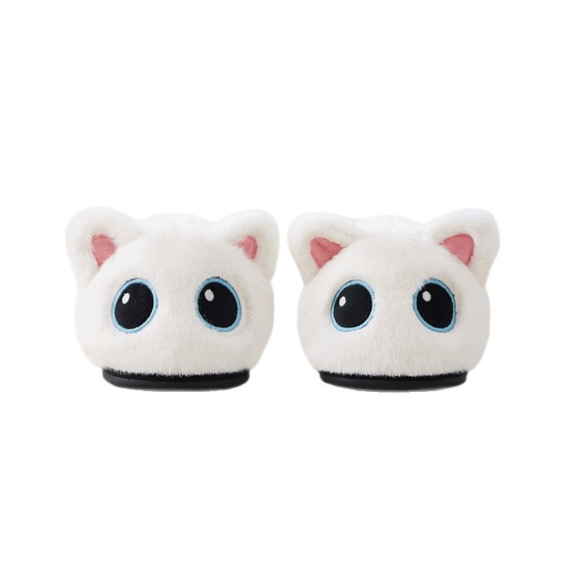 Little Black Cat Floor Cotton Slippers Fleece Lining For Extra Warmth foto 3