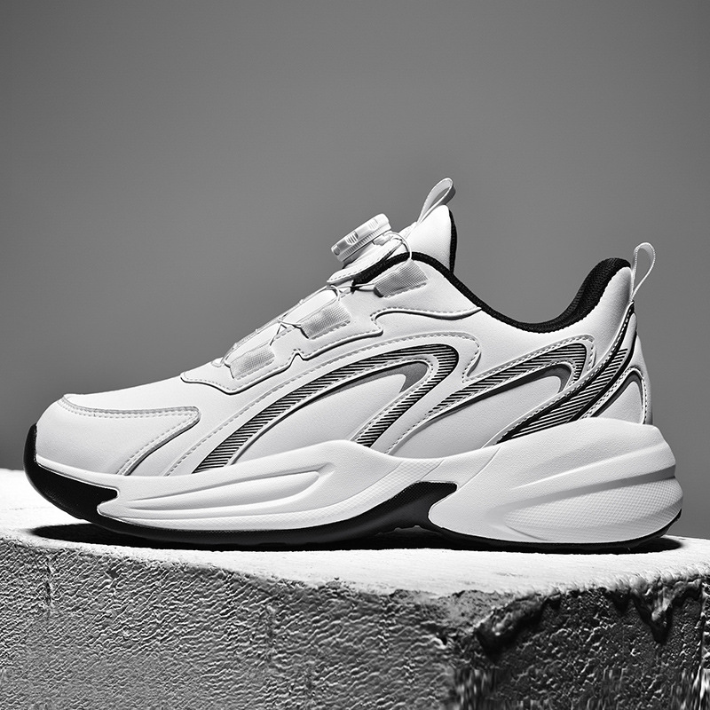 Waterproof Leather Sneaker Men's Rotating Button foto 2