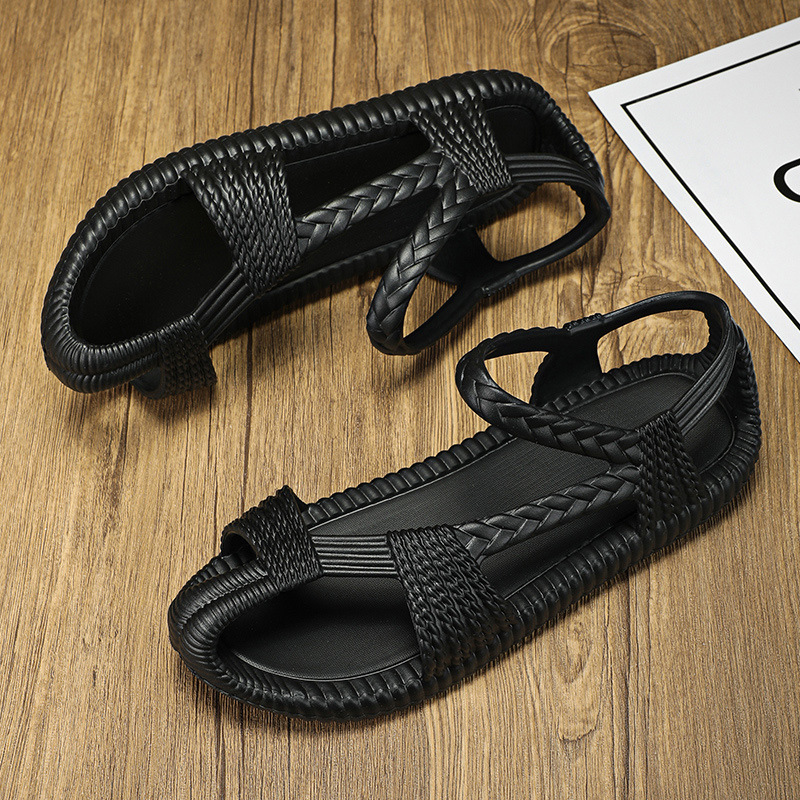 Men's And Women's Same Ethnic Style Straw Sandals foto 2