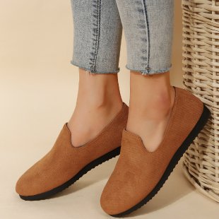 Spring Autumn New Style Slip-on Shoes Flat Solid Color Round Toe For Women foto 4
