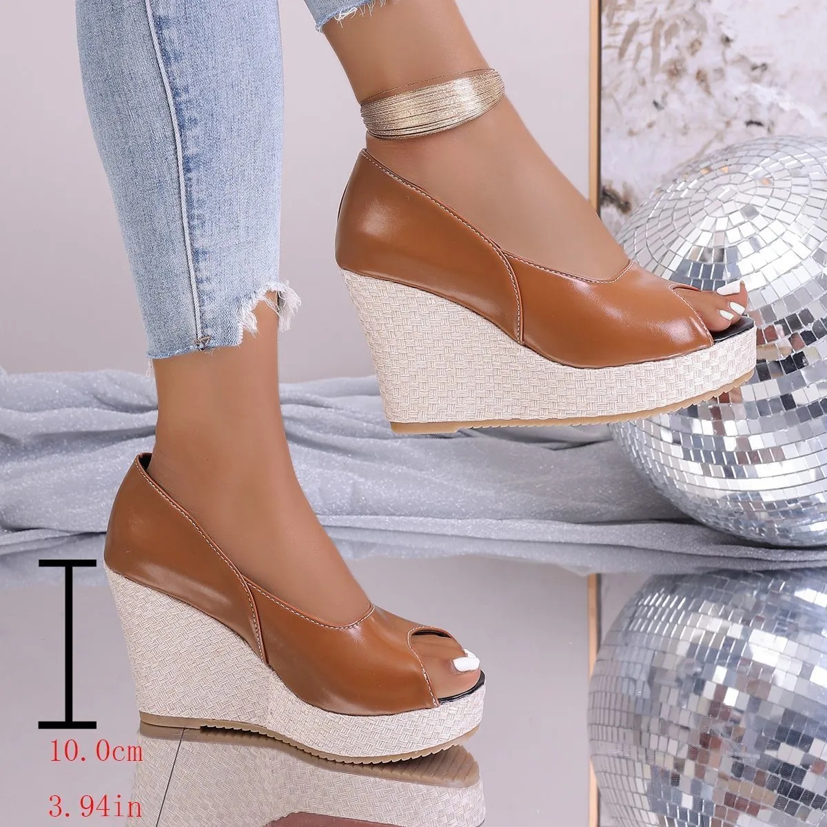 Platform High-heeled Peep-toe Sandals foto 2