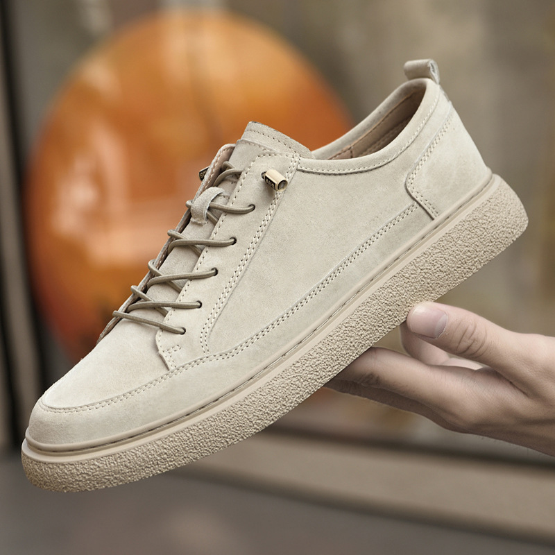 Pigskin Breathable Trendy Stylish Retro Minimalism All-match Soft Bottom No-tie Casual Shoes foto 2