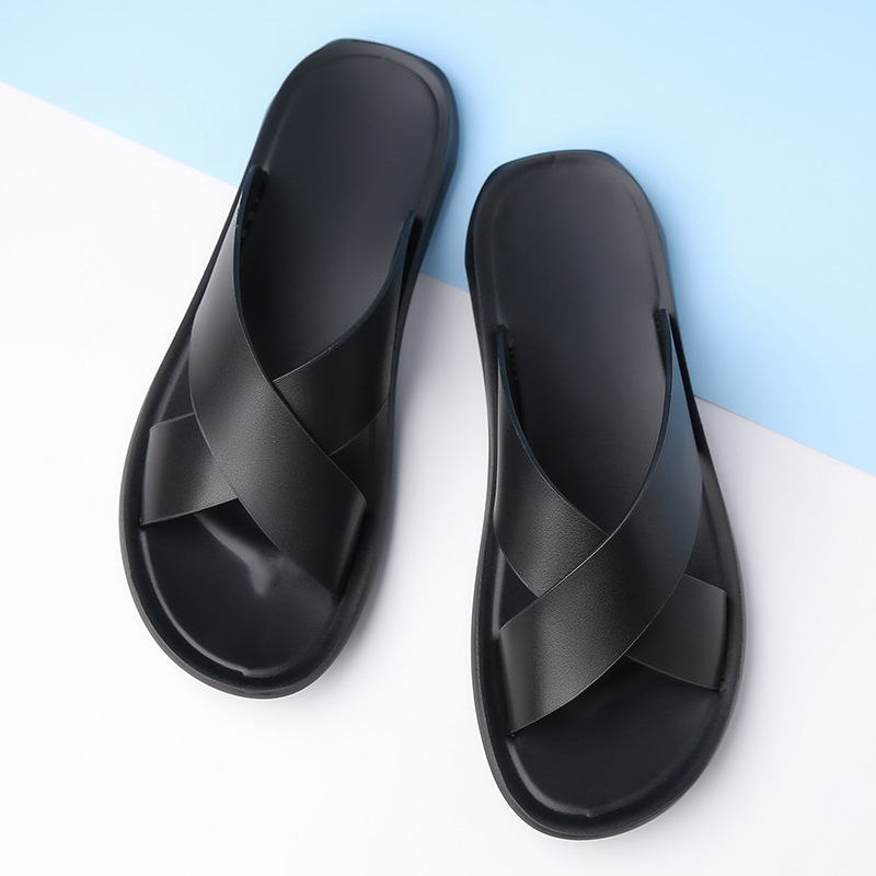 Men's Leather Summer Casual Slippers foto 2
