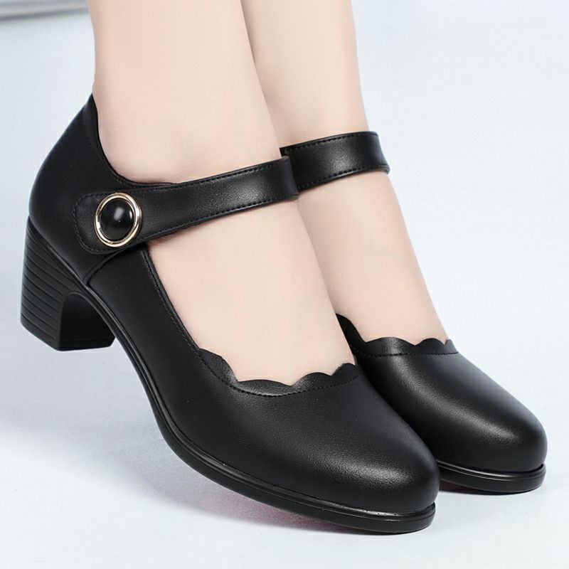 Soft Leather Shallow Mouth Single Order Shoes foto 3