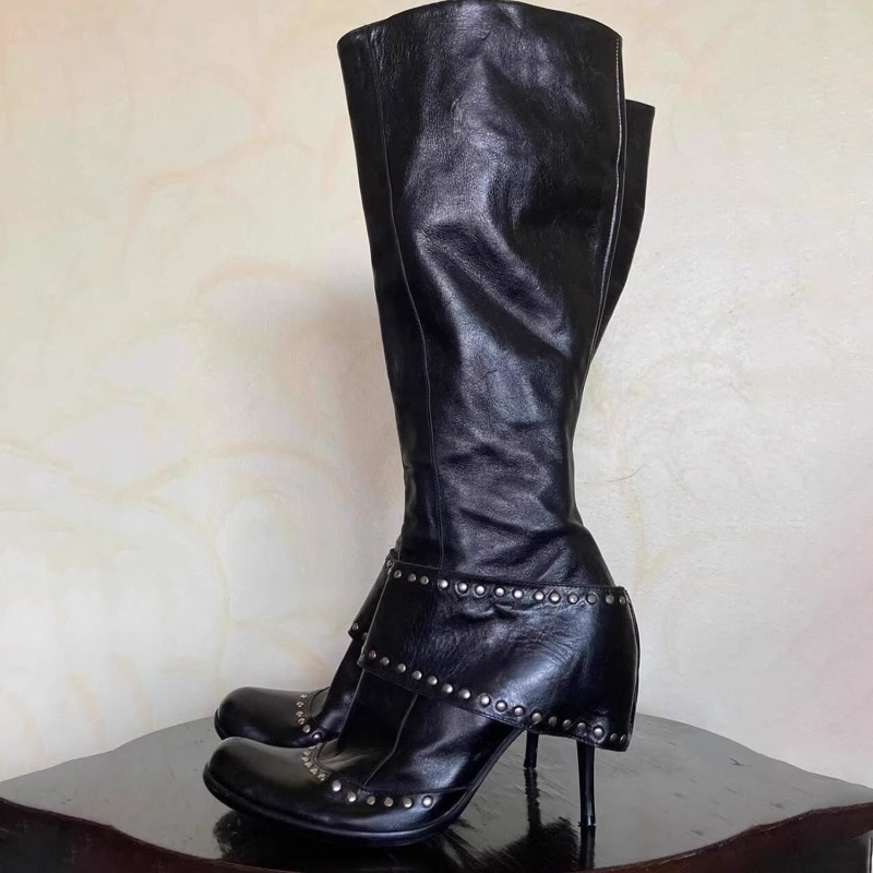 Studded Round-toe Fashion Over-the-knee Boots With A Thin Heel foto 4