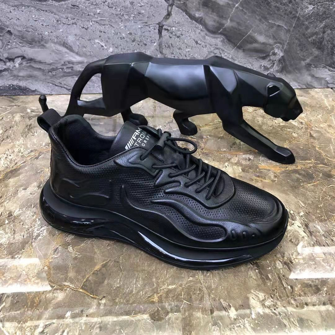 Autumn Leisure Elastic Band Men's Leather Shoes foto 5
