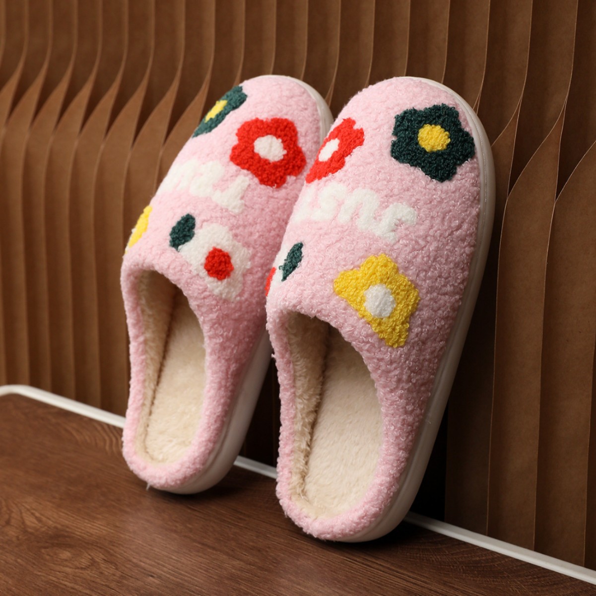 Lady's Flower Slippers Indoor Soft Bottom Cotton Slippers foto 3
