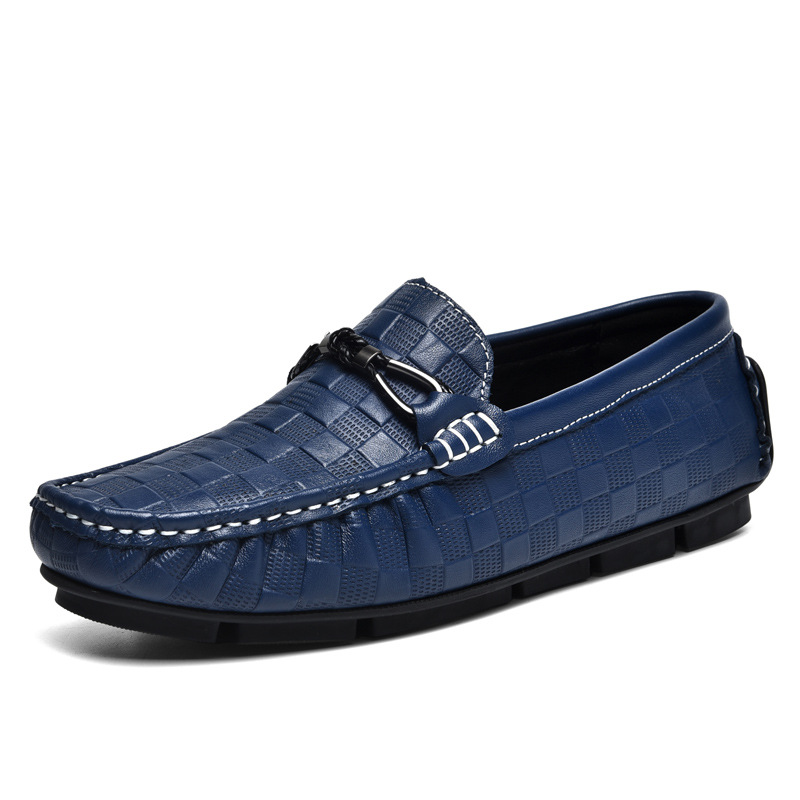 Full-grain Leather Embossed Pebble-toe Shoes Casual Shoes foto 4