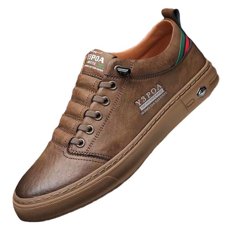 Breathable Soft Bottom White Shoes Casual All-matching Lace-up Men's Sneakers foto 3