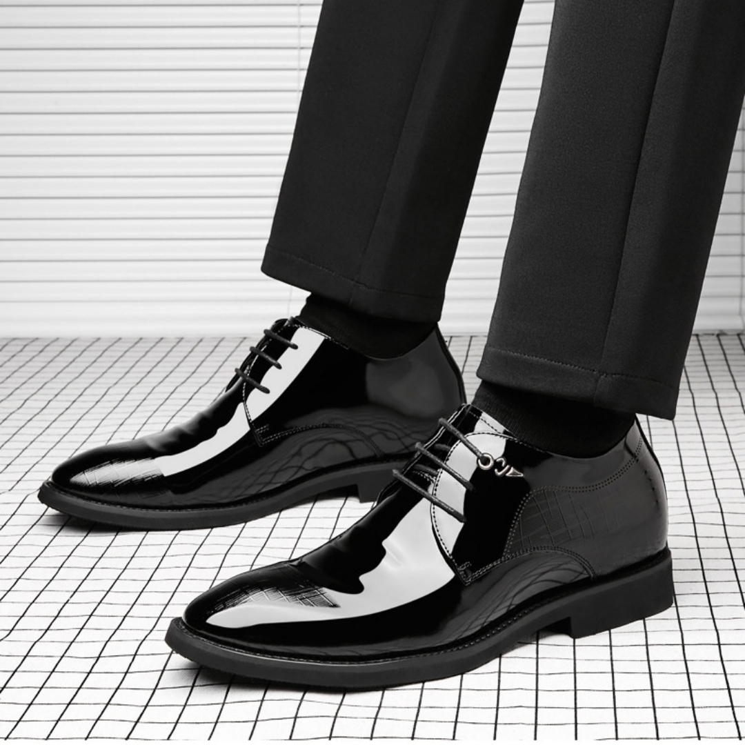 Men's Business Dress Leather Shoes With Hidden Heel foto 2