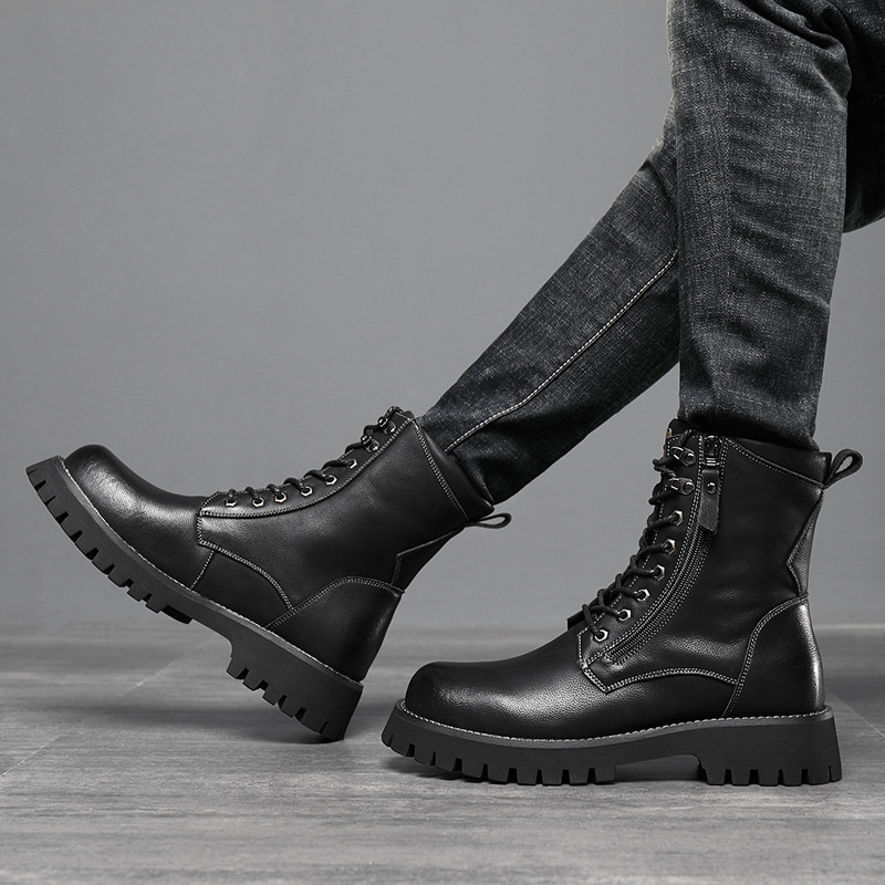 Worker Boot High Top British Style Thick Bottom Fleece-lined foto 4
