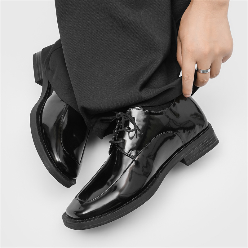 Men's Business-Casual Chunky-Heel Elevator Shoes In British Style foto 4