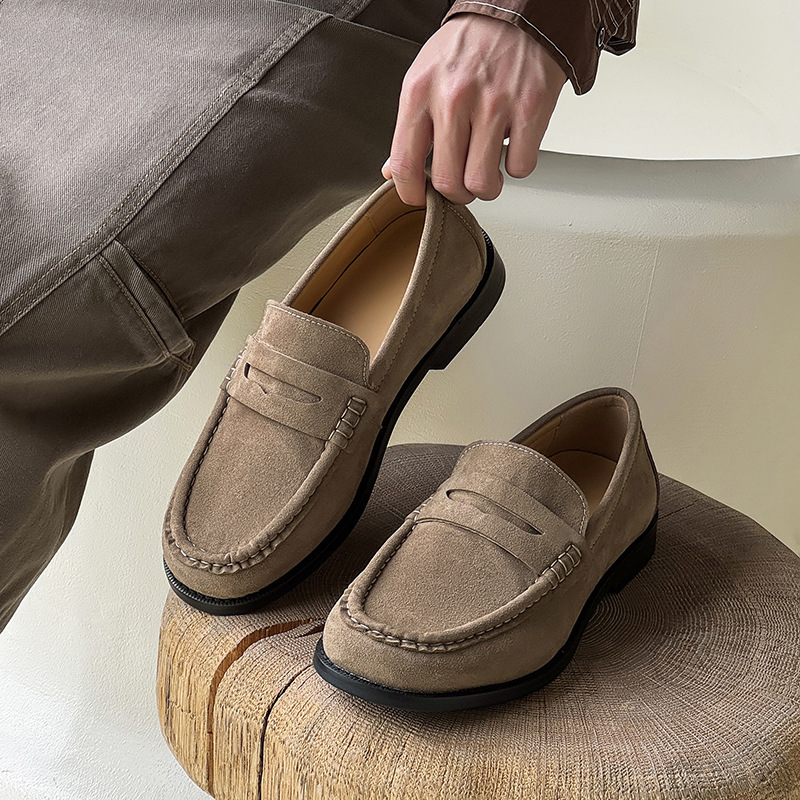Atmosphere Basic Soft Bottom Slip-on Niche Casual All-match Leather Shoes foto 4
