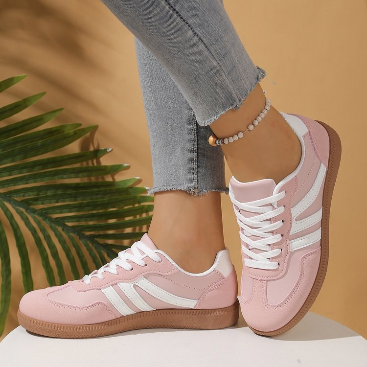 European And American Retro Color-Block Flat Shoes For Women