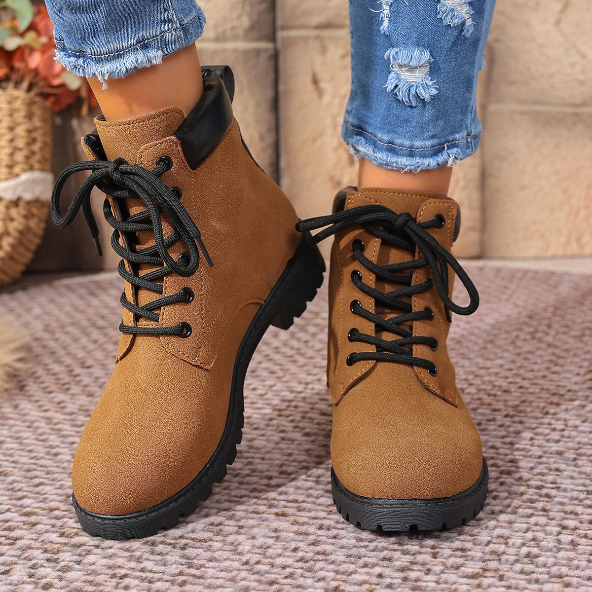 Women's Dr Martens Fashion Front Lace-up Plus Size Short Boots foto 3