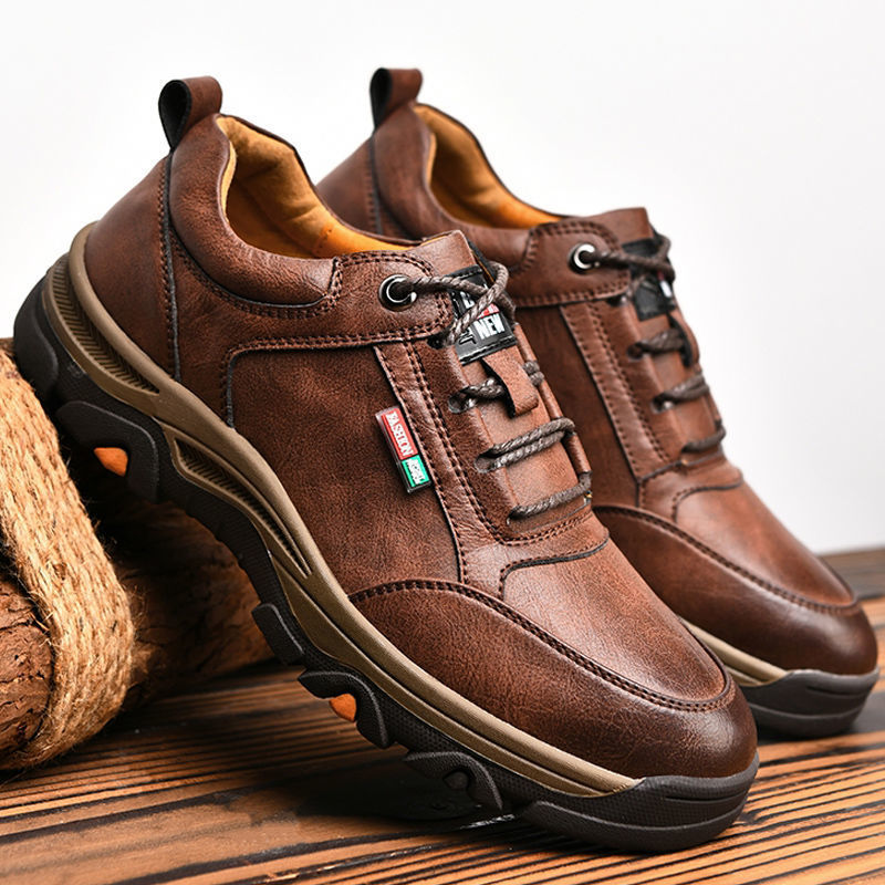 Men's British Style Round Toe Leather Shoes foto 3