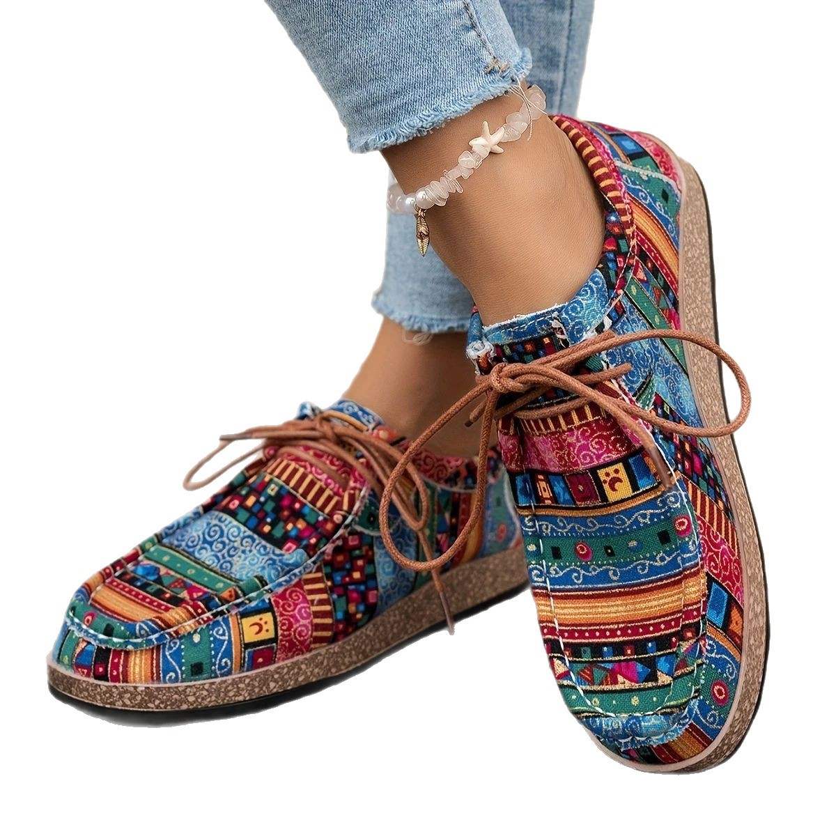 Thick-soled Large-size Colorful Casual Ethnic Retro Sneakers foto 2