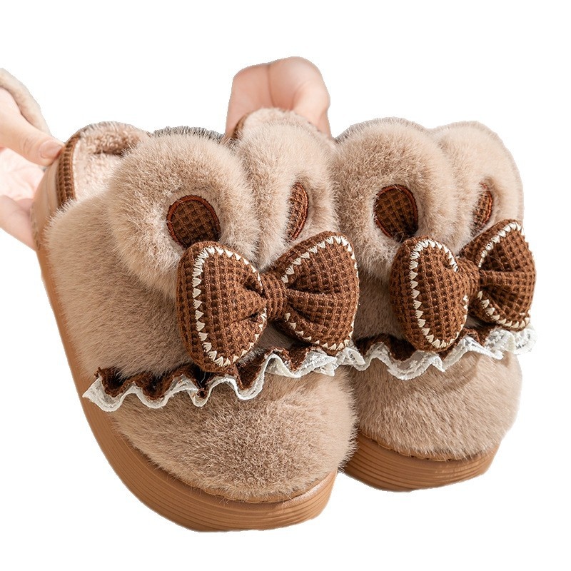 Indoor Warm Non-slip Cute Couples Cotton Shoes foto 2