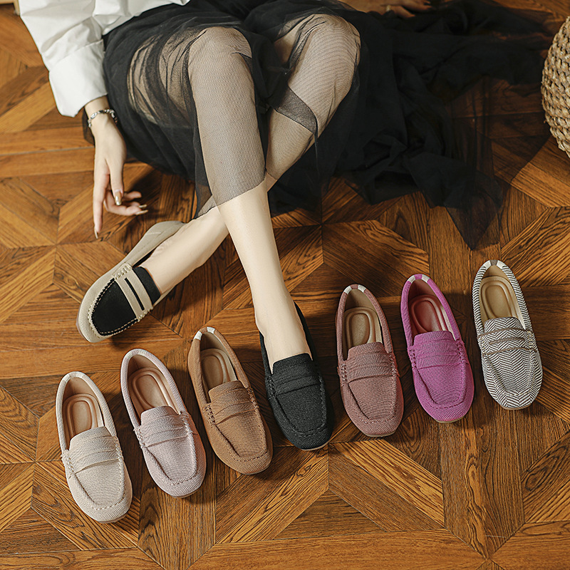 Gommino Women's Round Head Flying Woven Pumps foto 5