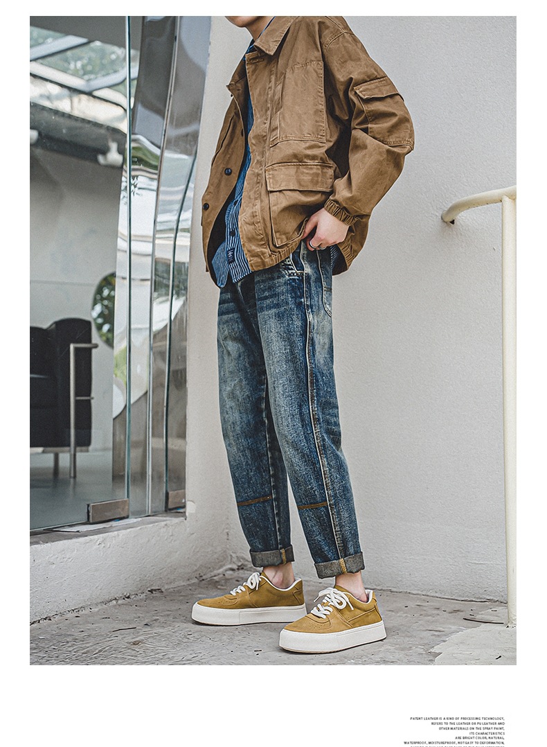 Harajuku Style For Students Sports Casual Lace-up Suede Shoes foto 3