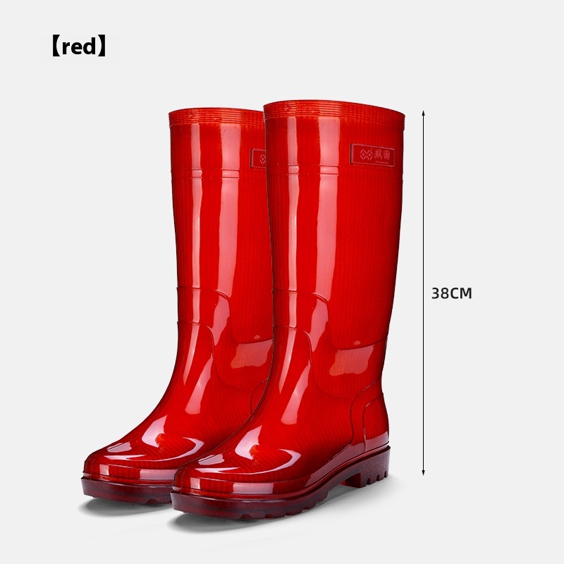 Men's Knee-high Rain Boots Non-woven Jelly Non-slip Wear-resistant Rubber Shoes foto 2