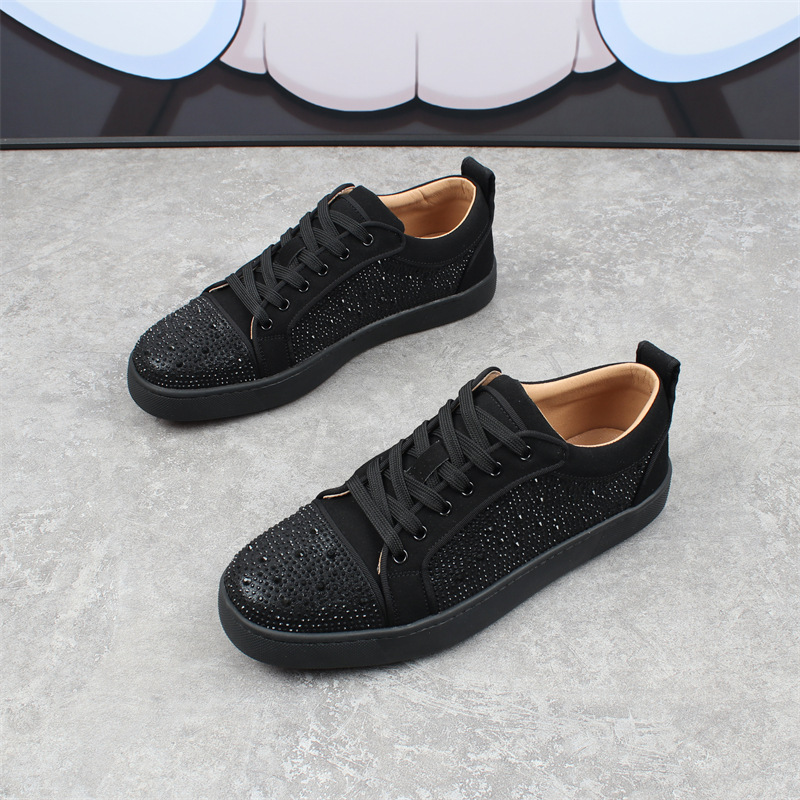 Men's Rhinestone Red Bottom Low-top Comfortable Breathable Fashion Sneakers foto 5